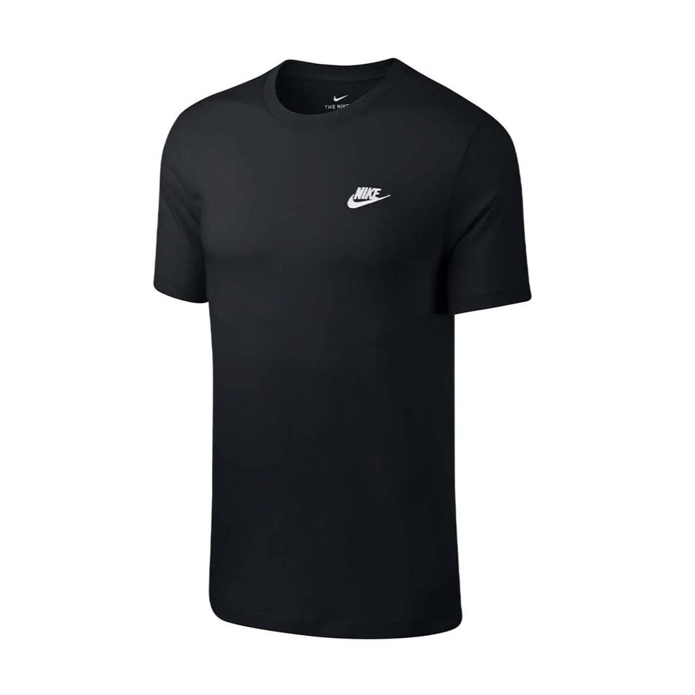Nike Sportswear Club Tee Black Embroidered Swoosh Logo Size XL Tall